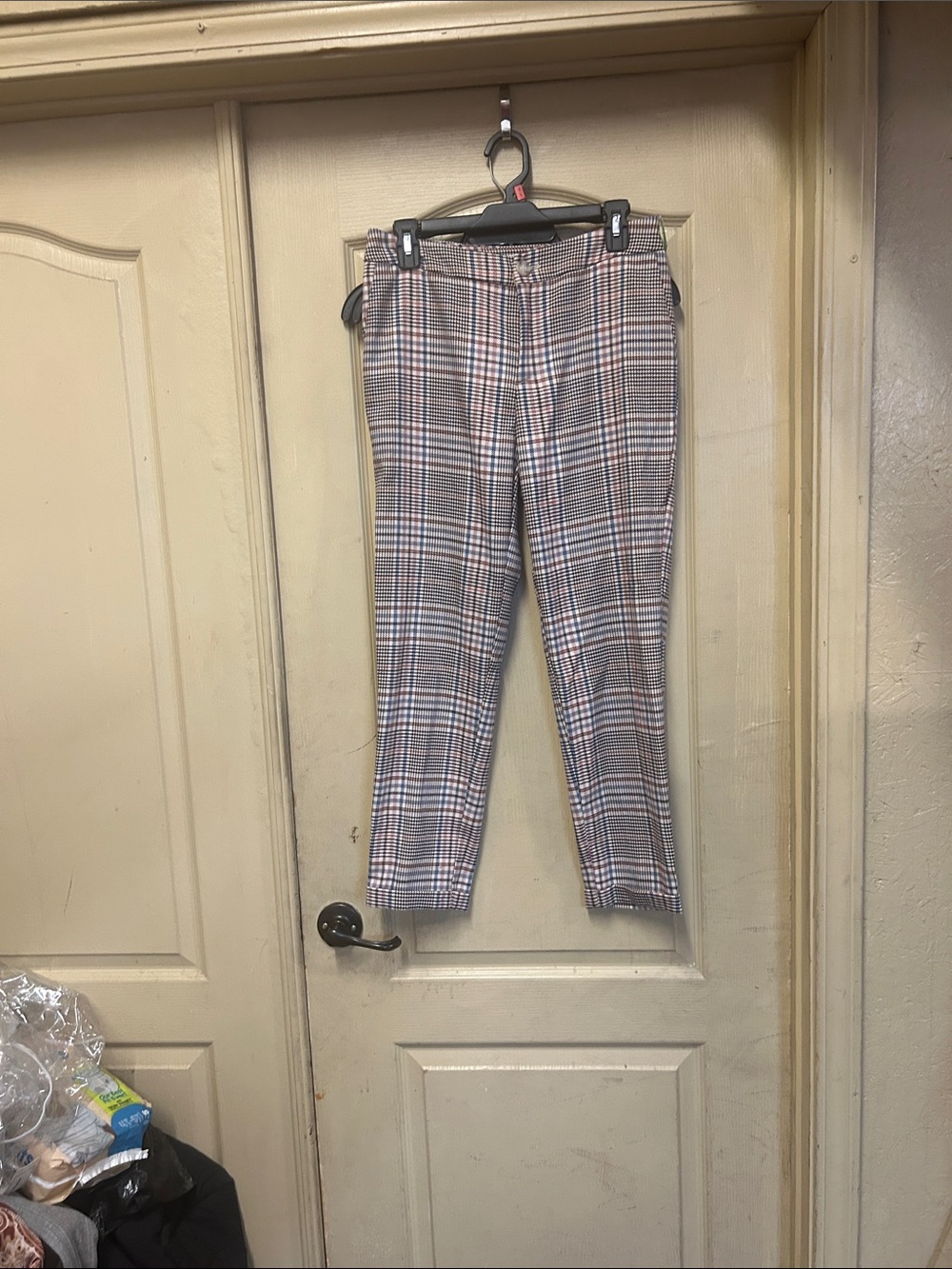 Anthropologie Plaid Cropped Ankle Pants - Brown, Gray & Blue OLIWPB